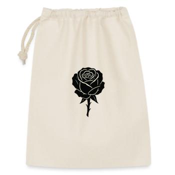 Schwarze Rose Umrissdesign - Geschenkbeutel aus Baumwolle (30 x 45 cm) - Natur - Vorne