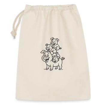 cochon, truie - Sac cadeau 30 x 45 cm - nature - Devant