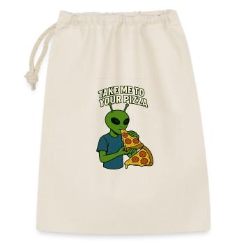 Conception de t-shirt Alien Pizza avec slogan - Sac cadeau 30 x 45 cm - nature - Devant