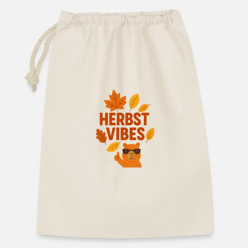 Fall Vibes | Cool Capybara in Autumn Mode - Gift Bag 30 x 45 cm - nature