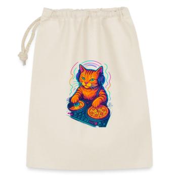 Neon DJ Cat Design - Gift Bag 30 x 45 cm - nature - Front
