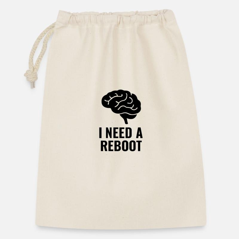 I NEED A REBOOT - Gift Bag 30 x 45 cm - nature