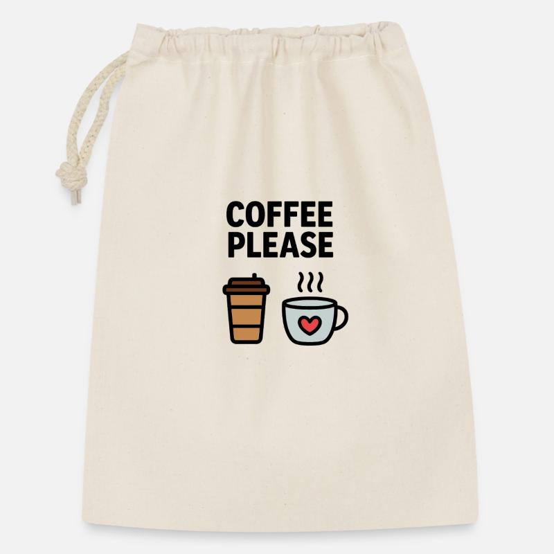 Becher & Herz Kaffee Icon - Geschenkbeutel aus Baumwolle (30 x 45 cm) - Natur