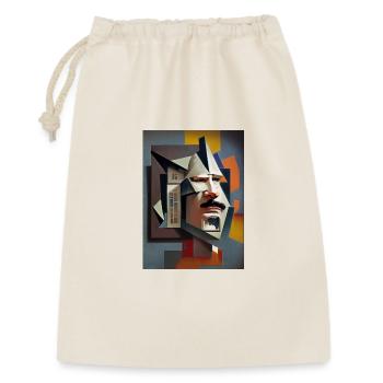 Cubic Portrait: Fragmented Face - Gift Bag 30 x 45 cm - nature - Front