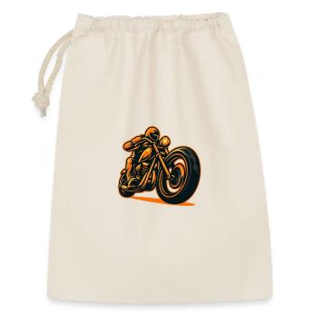 Flammen-Motorradfahrer - Geschenkbeutel aus Baumwolle (30 x 45 cm) - Natur - Vorne