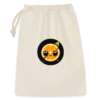 Orange avec le visage et les grands yeux - Sac cadeau 30 x 45 cm - nature - Devant