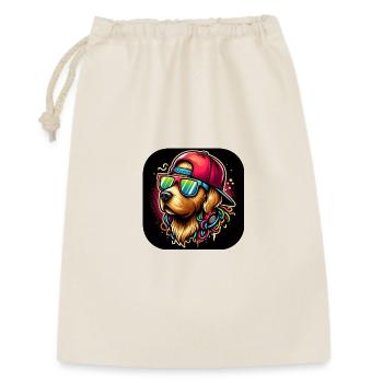 Chien graphique cool avec cappy et lunettes de soleil - Sac cadeau 30 x 45 cm - nature - Devant