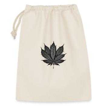 Feuille de cannabis monochrome sur fond noir - Sac cadeau 30 x 45 cm - nature - Devant