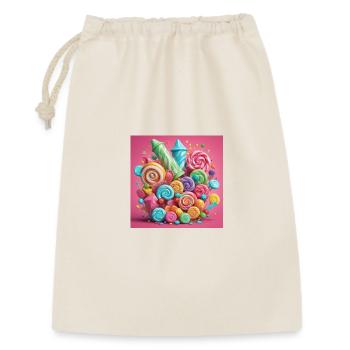 Bunte Bonbons - Geschenkbeutel aus Baumwolle (30 x 45 cm) - Natur - Vorne
