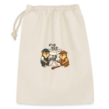 Les hamsters réparent l’évier - Sac cadeau 30 x 45 cm - nature - Devant