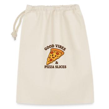 Illustration de tranche de pizza heureuse - Sac cadeau 30 x 45 cm - nature - Devant