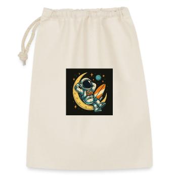 Mondkosmos Astro Surfer - Geschenkbeutel aus Baumwolle (30 x 45 cm) - Natur - Vorne