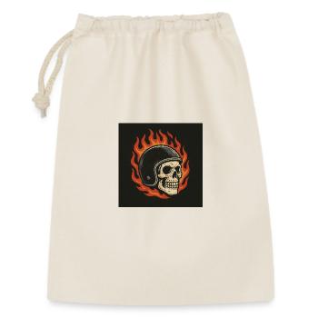 Crâne de flammes avec casque - Sac cadeau 30 x 45 cm - nature - Devant