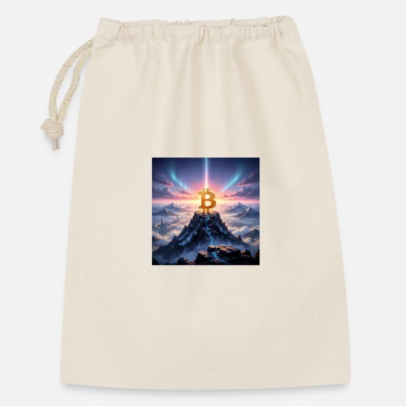 Bitcoin summit light over mountain range - Gift Bag 30 x 45 cm - nature