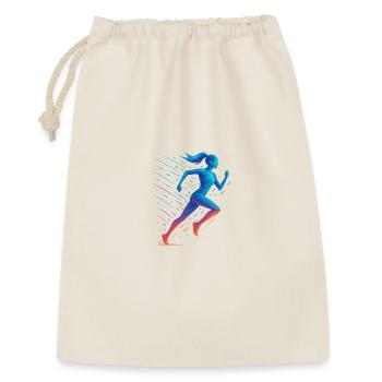 Coureur géométrique en mouvement - Sac cadeau 30 x 45 cm - nature - Devant