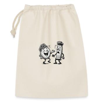 Nouilles italiennes vs chinoises - Sac cadeau 30 x 45 cm - nature - Devant
