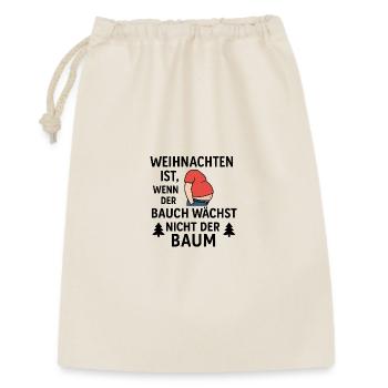 Weihnachten ist, wenn der Bauch wächst - Geschenkbeutel aus Baumwolle (30 x 45 cm) - Natur - Vorne