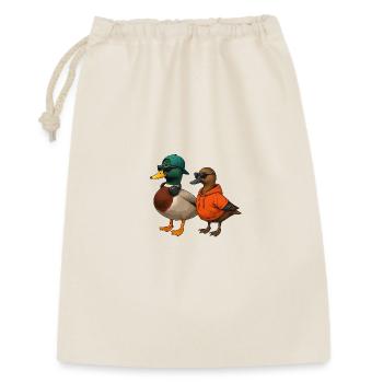 Couple de canards dans un look cool - Sac cadeau 30 x 45 cm - nature - Devant