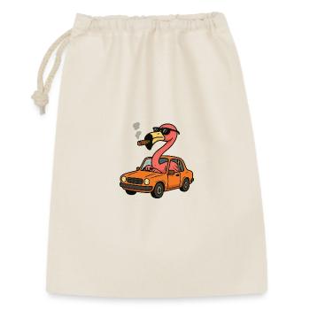 Flamant rose dans une voiture orange - Sac cadeau 30 x 45 cm - nature - Devant
