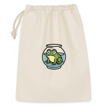 Frosch in der Schüssel - Geschenkbeutel aus Baumwolle (30 x 45 cm) - Natur - Vorne