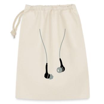 earphones Kopfhörer - Geschenkbeutel aus Baumwolle (30 x 45 cm) - Natur - Vorne