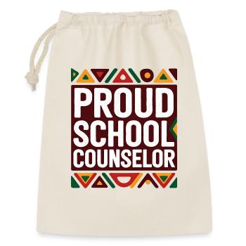 Proud School Counselor | Geometric Pattern - Gift Bag 30 x 45 cm - nature - Front