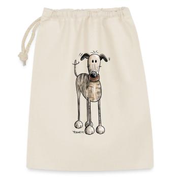 Galgo Espanol - Hund - Greyhound - Windhund - Geschenkbeutel aus Baumwolle (30 x 45 cm) - Natur - Vorne