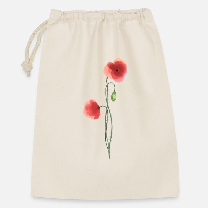 Flower: red poppy - Gift Bag 30 x 45 cm - nature