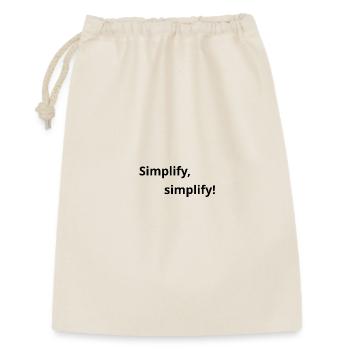 Simplify, simplify! - Geschenkbeutel aus Baumwolle (30 x 45 cm) - Natur - Vorne