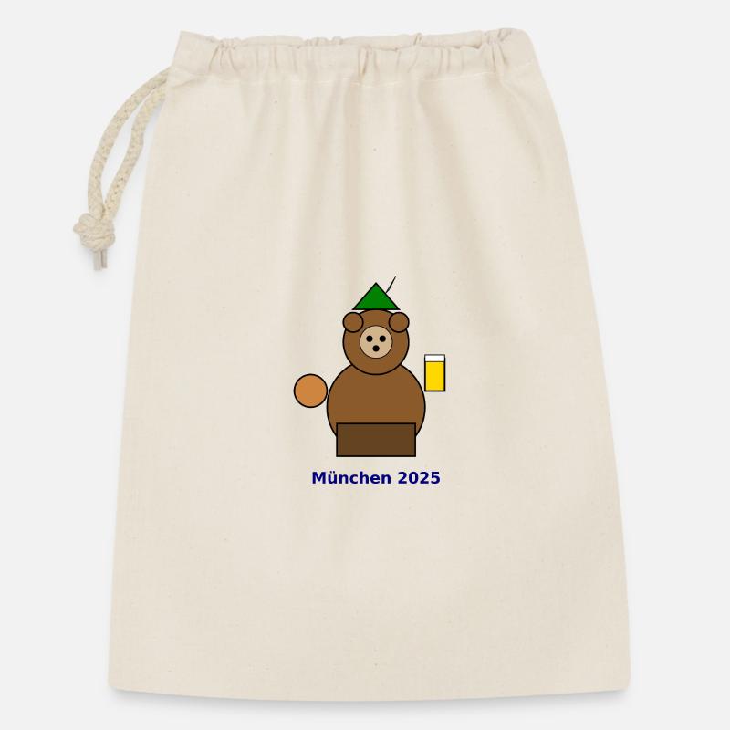 Münchner Bär 2025 Festdesign - Geschenkbeutel aus Baumwolle (30 x 45 cm) - Natur