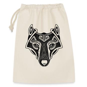Wikingerwolf - Geschenkbeutel aus Baumwolle (30 x 45 cm) - Natur - Vorne