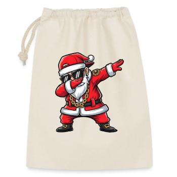 Lustiger dab Weihnachtsmann Cartoon Street Art - Geschenkbeutel aus Baumwolle (30 x 45 cm) - Natur - Vorne