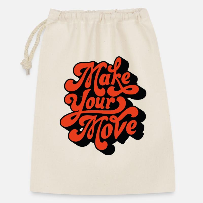 Make Your Move Retro Script - Gift Bag 30 x 45 cm - nature