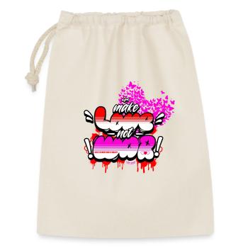 Make Love Not War – Chemise rétro hippie statement - Sac cadeau 30 x 45 cm - nature - Devant