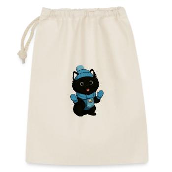 Chien câlin avec chapeau bleu et écharpe - Sac cadeau 30 x 45 cm - nature - Devant