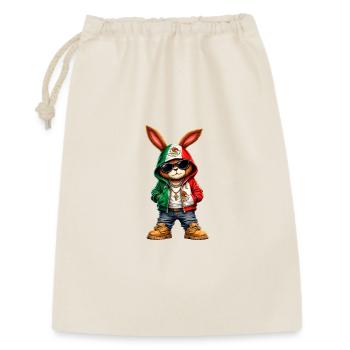 Lapin à capuche avec drapeau du Mexique - Sac cadeau 30 x 45 cm - nature - Devant