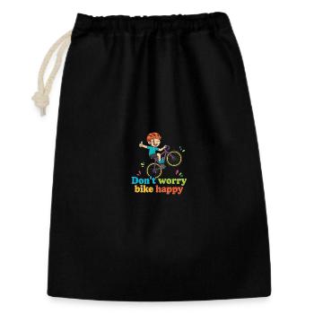 Ne vous inquiétez pas, vélo heureux - Sac cadeau 30 x 45 cm - noir - Devant