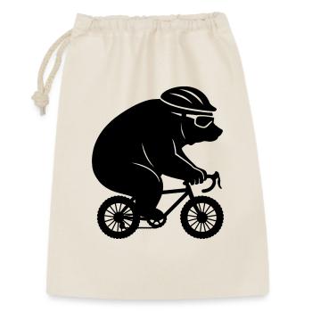 Ours géant sur un minuscule vélo de gravier - Sac cadeau 30 x 45 cm - nature - Devant