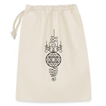 Goldenes Yant Totem – Spirituelle Geometrie - Geschenkbeutel aus Baumwolle (30 x 45 cm) - Natur - Vorne