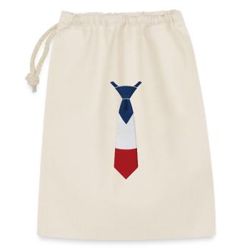 France Tie – Flaggendesign - Geschenkbeutel aus Baumwolle (30 x 45 cm) - Natur - Vorne