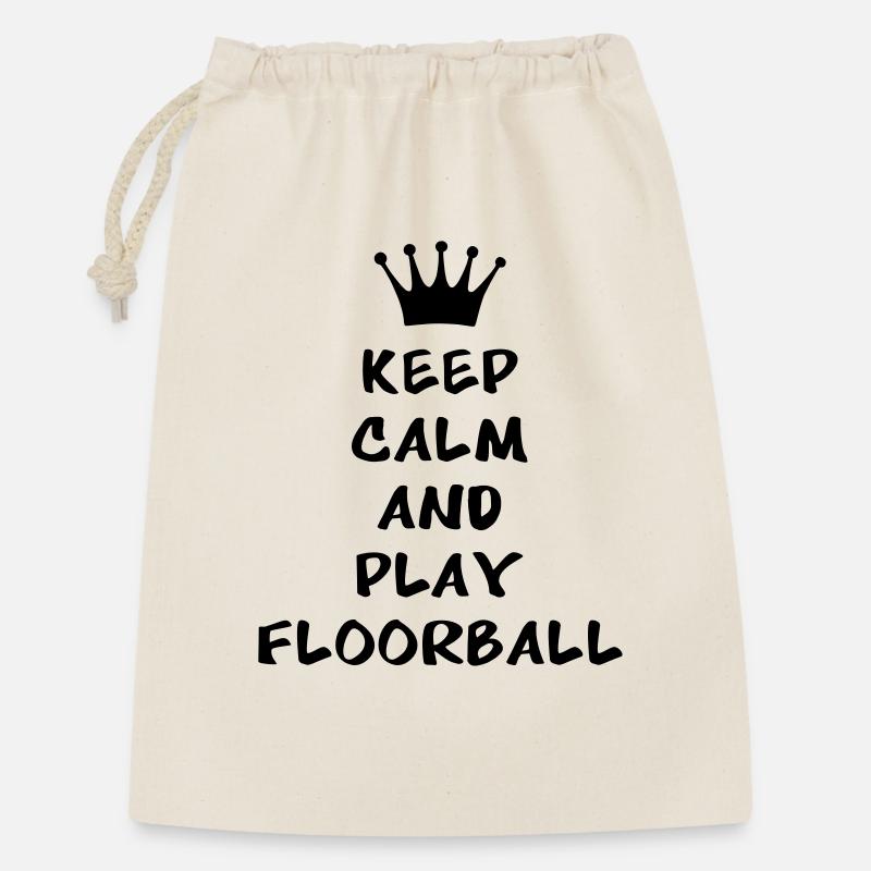 Keep calm and play floorball - Geschenkbeutel aus Baumwolle (30 x 45 cm) - Natur