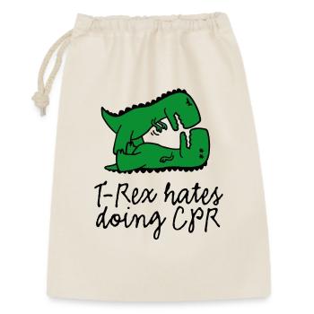 T-Rex hates doing CPR first aid instructor - Gift Bag 30 x 45 cm - nature - Front