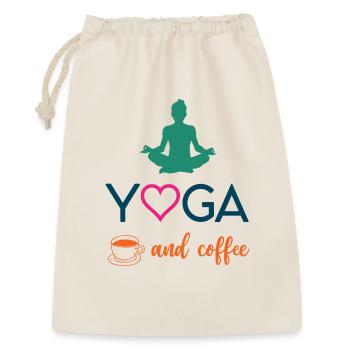 Yoga et café - Sac cadeau 30 x 45 cm - nature - Devant