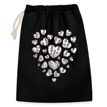 Cœur en Cœur Lavande en violet et blanc - Sac cadeau 30 x 45 cm - noir - Devant