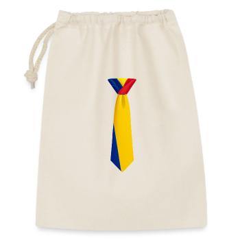 Romania Tie – Flaggendesign - Geschenkbeutel aus Baumwolle (30 x 45 cm) - Natur - Vorne