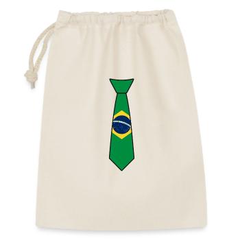 Brasilien-Krawatte – Flaggendesign - Geschenkbeutel aus Baumwolle (30 x 45 cm) - Natur - Vorne