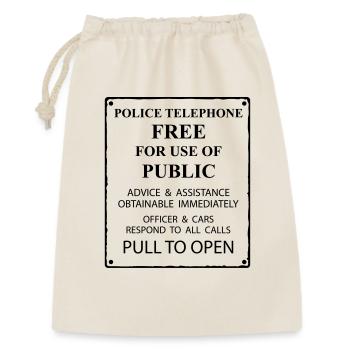 police box text - Geschenkbeutel aus Baumwolle (30 x 45 cm) - Natur - Vorne