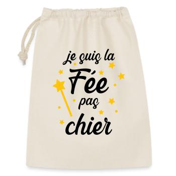 Je suis la Fée pas chier ! - Sac cadeau 30 x 45 cm - nature - Devant