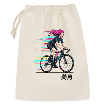 Neon-Sprint-Radfahrer - Geschenkbeutel aus Baumwolle (30 x 45 cm) - Natur - Vorne