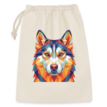 Colorful Geometric Husky Head Pop Art - Gift Bag 30 x 45 cm - nature - Front